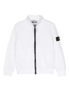 Stone Island Junior толстовка на молнии с логотипом Compass, белый