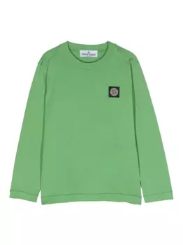 Stone Island Junior толстовка с логотипом Compass, зеленый