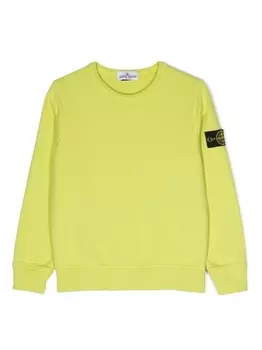 Stone Island Junior толстовка с логотипом Compass, зеленый