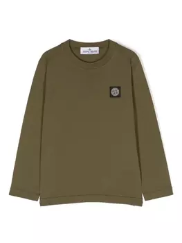 Stone Island Junior толстовка с нашивкой Compass, зеленый