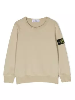 Stone Island Junior толстовка с нашивкой Compass, нейтральный цвет