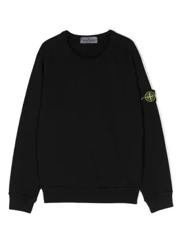 Stone Island Junior толстовка с нашивкой Compass, черный