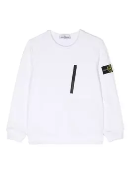 Stone Island Junior толстовка с нашивкой Compass, белый