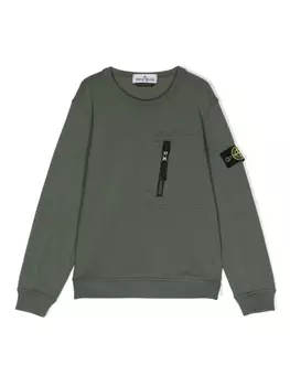 Stone Island Junior толстовка с нашивкой Compass, зеленый