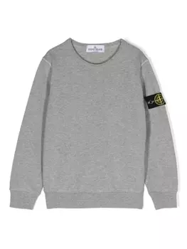Stone Island Junior толстовка с нашивкой Compass, серый