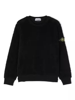 Stone Island Junior толстовка с нашивкой Compass, черный