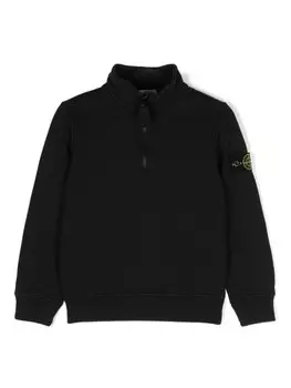 Stone Island Junior толстовка с нашивкой Compass, черный