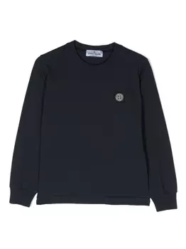 Stone Island Junior толстовка с нашивкой-логотипом, синий