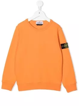 Stone Island Junior толстовка с нашивкой-логотипом, оранжевый