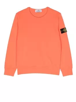 Stone Island Junior толстовка с нашивкой-логотипом, оранжевый
