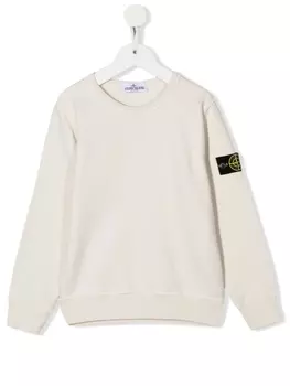 Stone Island Junior толстовка с нашивкой-логотипом, нейтральный цвет
