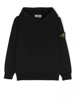 Stone Island Junior толстовка с нашивкой-логотипом, черный