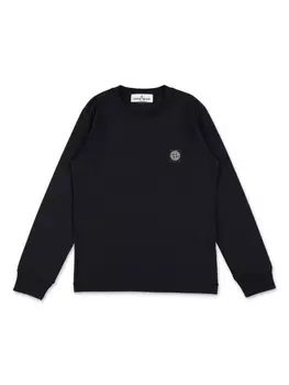 Stone Island Junior толстовка с нашивкой-логотипом, черный