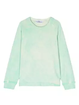 Stone Island Junior толстовка с принтом тай-дай, зеленый