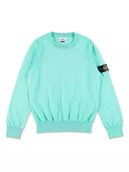 Stone Island Junior толстовка в рубчик с нашивкой Compass, синий