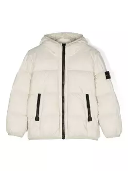 Stone Island Junior утепленная куртка с изображением компаса, нейтральный цвет
