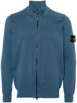Stone Island кардиган на молнии с нашивкой Compass, синий