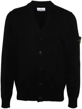 Stone Island кардиган с нашивкой Compass, черный