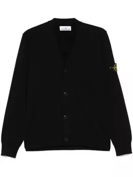 Stone Island кардиган с нашивкой Compass, черный