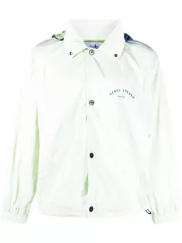 Stone Island куртка Marina с капюшоном и логотипом, зеленый
