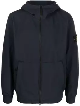 Stone Island куртка на молнии с капюшоном, синий