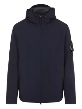 Stone Island куртка на молнии с капюшоном, синий