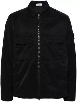 Stone Island куртка на молнии с логотипом Compass, черный