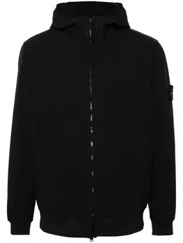 Stone Island куртка на молнии с логотипом компаса, черный
