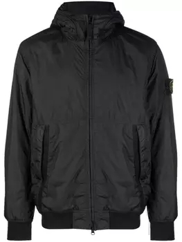 Stone Island куртка на молнии с нашивкой Compass, черный