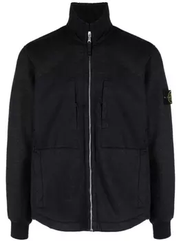 Stone Island куртка на молнии с нашивкой Compass, синий
