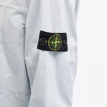 Stone Island Куртка-рубашка на молнии из хлопкового твила Supima стрейч-TC, синий
