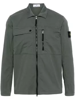 Stone Island куртка-рубашка на пуговицах, зеленый