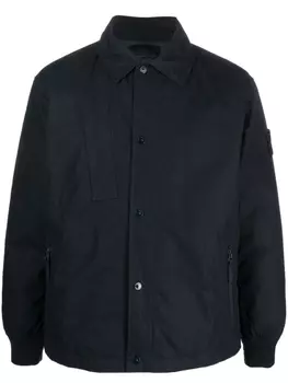 Stone Island куртка-рубашка с нашивкой Compass, синий