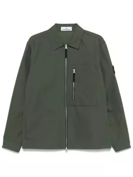 Stone Island куртка-рубашка с нашивкой Compass, зеленый