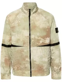 Stone Island куртка с абстрактным принтом и нашивкой Compass, нейтральный цвет