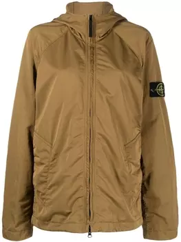 Stone Island куртка с капюшоном и нашивкой Compass, коричневый