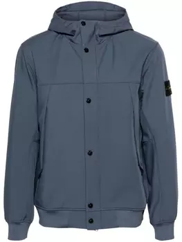 Stone Island куртка с капюшоном и нашивкой Compass, синий