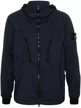 Stone Island куртка с капюшоном и нашивкой Compass, синий