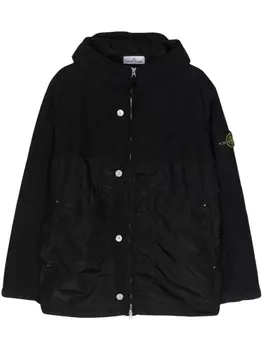 Stone Island куртка с капюшоном и нашивкой Compass, черный
