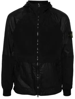 Stone Island куртка с капюшоном и нашивкой Compass, черный