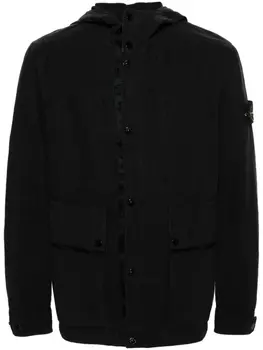 Stone Island куртка с капюшоном и нашивкой Compass, черный