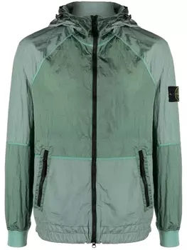 Stone Island куртка с капюшоном и нашивкой Compass, зеленый