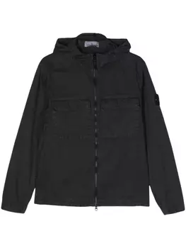 Stone Island куртка с капюшоном и нашивкой Compass, черный