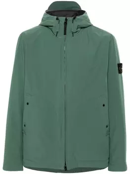 Stone Island куртка с капюшоном и нашивкой Compass, зеленый