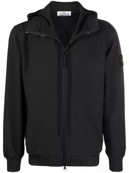 Stone Island куртка с капюшоном и нашивкой Compass, черный