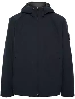 Stone Island куртка с капюшоном и значком компаса, синий