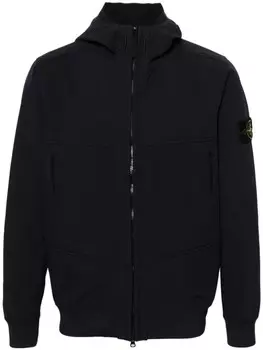 Stone Island куртка с капюшоном и значком компаса, синий