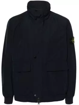 Stone Island куртка с потайным капюшоном и нашивкой Compass, синий
