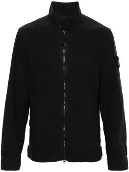 Stone Island куртка Tela с высоким воротником, черный