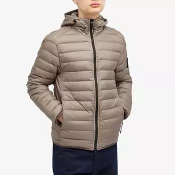 Stone Island Легкий пуховик с капюшоном, серый